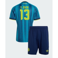 Camiseta Colombia Yerry Mina #13 Segunda Equipación Replica Mundial 2026 para niños mangas cortas (+ Pantalones cortos)